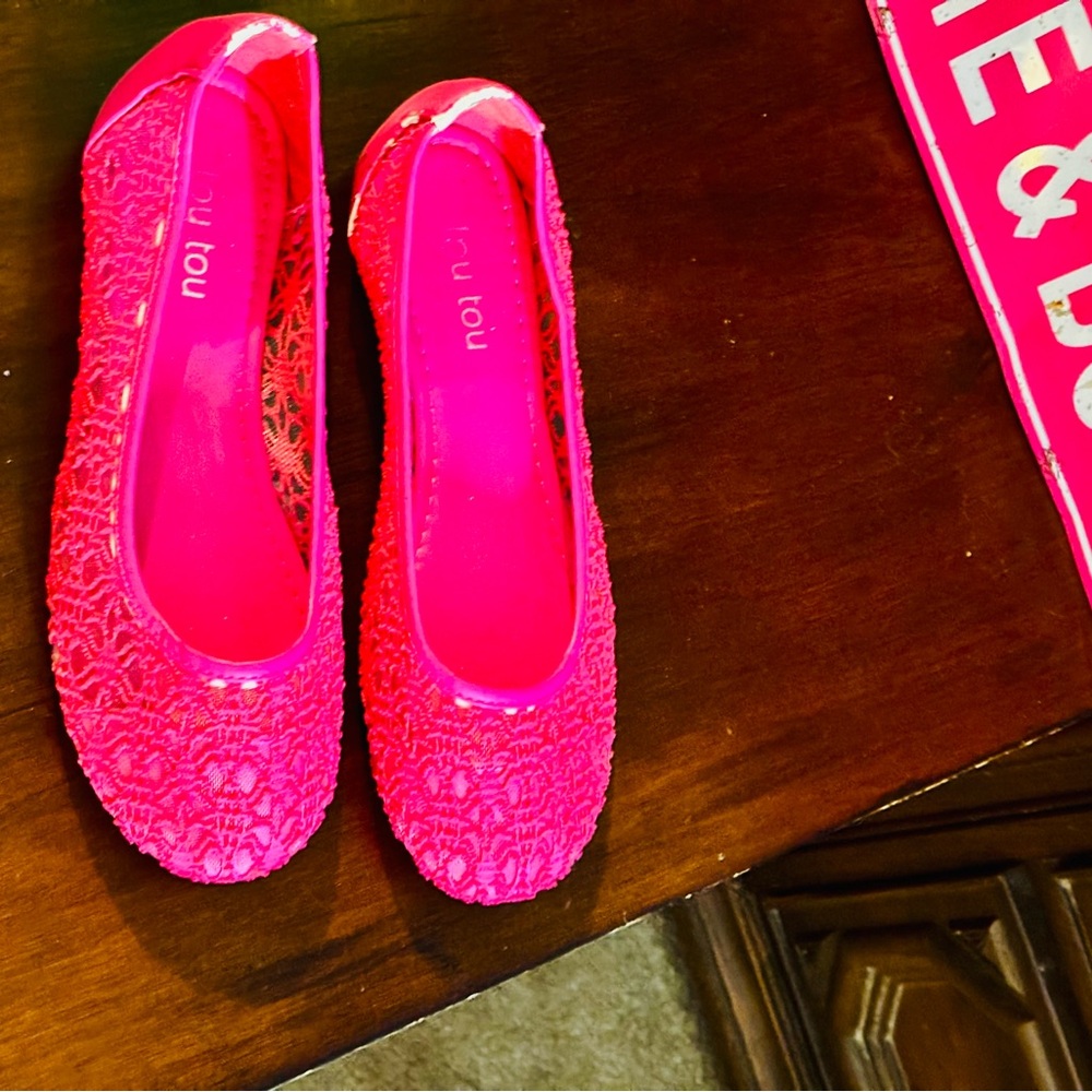 Women's Pink Lace Flats